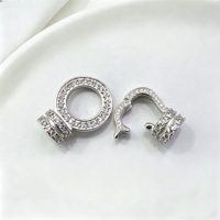 Fermoirs élégants et résistants à la décoloration en argent sterling 925 avec zircon, pour perles de bracelet et la fabrication de colliers, modèle populaire et économique