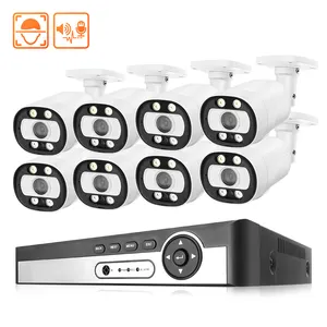 H.265 8CH 5MP POE NVR Kit P2P Remote View AI Deteksi Wajah IP Keamanan Sistem Kamera CCTV