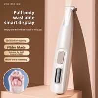 Tondeuse électrique pour animaux de compagnie, pour poils des pattes de chiens et de chats, avec lumière LED, étanche, lame large