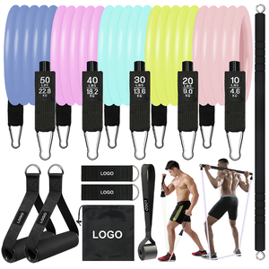 Resistance <b>bands</b> with handles Stackable latex exercise <b>bands</b> Ankle straps for gym Door anchor <b>workout</b> set - Product Image 1