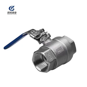 China 2pc female thread stainless steel ball valve with locking device