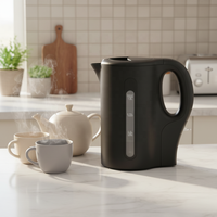 Bouilloire électrique en acier inoxydable de 1,0 L avec jauge d'eau transparente, arrêt automatique, protection contre la cuisson à sec, bouilloire à eau chaude pour la maison