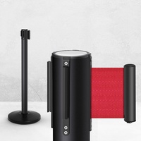 Poteau de barrière de ligne de file d'attente en métal rétractable de 8cm avec barrière de trafic de ceinture d'avertissement pour un contrôle efficace des foules
