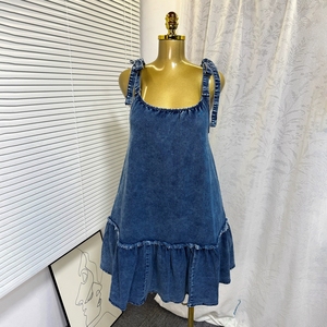 <span class=keywords><strong>Vestidos</strong></span> <span class=keywords><strong>de</strong></span> mezclilla lavados con tirantes finos y patchwork únicos, <span class=keywords><strong>de</strong></span> moda para <span class=keywords><strong>mujer</strong></span>, ¡los más vendidos! - Product Image 3