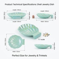 Plateau à bijoux en céramique en forme de coquillage irisé, plateau à bibelots holographique nacré pour cadeaux de mariage, décoration intérieure, vente en gros