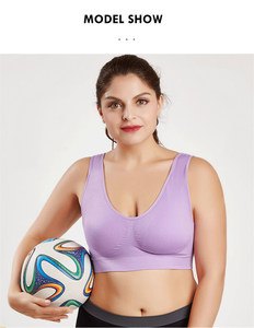 Reggiseno donna <span class=keywords><strong>taglie</strong></span> <span class=keywords><strong>forti</strong></span> Top donna Casual tinta unita morbido allenamento sportivo completo reggiseno Top - Product Image 5