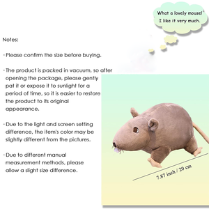 Ratón pequeño de cuerpo gordo de simulación de alta calidad con truco de cola larga Animal Toy Pal regalos para niñas niños suave Rata Gris felpa - Product Image 2