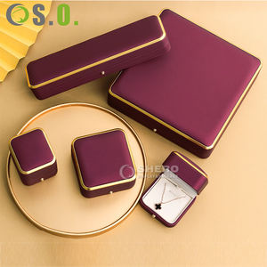 Luxury High-End Green <b>Red</b> Custom Premium PU Leather Boxes for Necklace <b>Bracelet</b> Ring Earrings Boxes Jewelry Box - Product Image 5