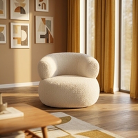 Fauteuil individuel moderne et minimaliste en velours et laine d'agneau pour petit appartement, chambre, salon, balcon, hôtel