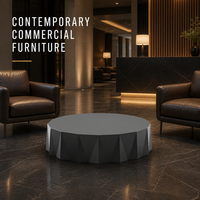 Table basse ronde à facettes minimaliste, structure solide pour salon, chambre et usage commercial hôtelier