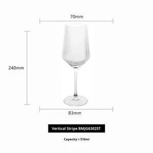 HXGLASS <strong>Wholesale</strong> Spray Color Ribbed Vertical Stripe Wine Glass Set Red Wine <strong>Champagne</strong> <strong>Flute</strong> Elegant Goblet for Restaurant Party - Product Image 4