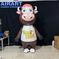 Costume de Mascotte Vache Gonflable Personnalisable pour un Divertissement Interactif, Ballon Gonflable Vache Ambulant