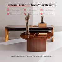 Table basse minimaliste italienne, ensemble de tables d'appoint, style moderne, luxe léger, plateau en marbre et bois massif composite, réglable et personnalisable