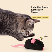 Mainan Kucing Simulasi Tikus Plush Realistis dengan Suara & Cahaya, Aktif dengan Sentuhan, Tahan Gigitan untuk Hiburan Mandiri dan Mengatasi Kebosanan
