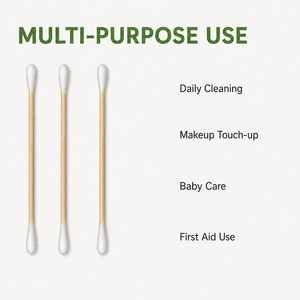 Hisopos de Algodón Desechables de Bambú y Algodón Biodegradables de Alto Estándar, Zero Waste, para Maquillaje, Limpieza de Oídos, Uso Diario - Product Image 4