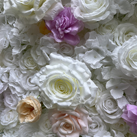 Mur de fleurs artificielles en soie, panneau floral dense de roses blanches pour la décoration de cérémonies de mariage et de fiançailles, vente en gros
