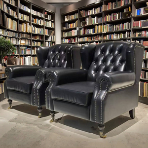 <span class=keywords><strong>Poltrona</strong></span> Retro Industriale con Schienale Alto in Pelle, Chaise Longue Rinfrescante per Soggiorno, Camera da Letto, Sala da Pranzo, Villa, Appartamento, Uso Domestico - Product Image 4