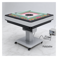 Table de Mahjong Automatique Pliable avec Roulettes, Machine Électrique Silencieuse, Couleurs Personnalisables, Tuiles de 42 mm, 2 Jeux