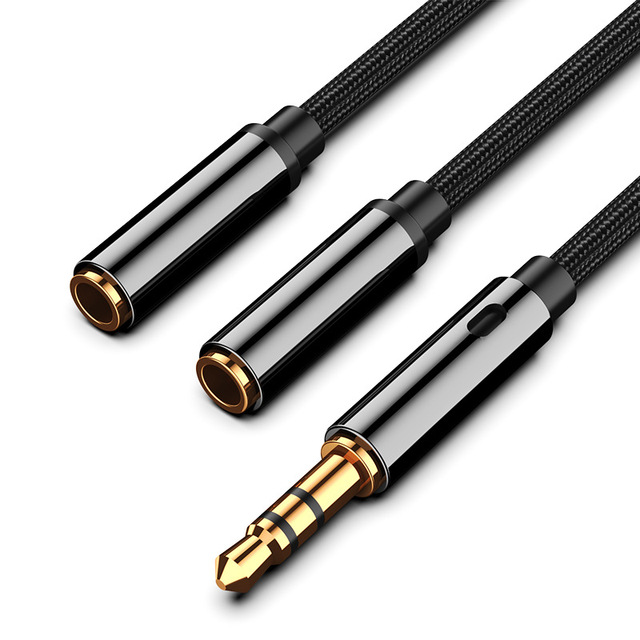 Headphone Splitter 35mm Dual-user Phone Sharing Adapter Couple-friendly 1-to-2 Audio Cable Two-way Made in China