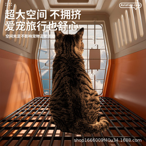 Pet Carriers Soft-Sided Plastic Portable Cat Dog <b>Cage</b> Airplane Transport Crate For Travel - Product Image 2