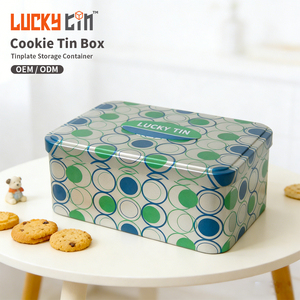 Boîtes à biscuits <span class=keywords><strong>en</strong></span> fer blanc rectangulaires personnalisées pour sublimation, grand format, avec motifs arabes, pour emballage de biscuits assortis <span class=keywords><strong>en</strong></span> vrac - Product Image 1