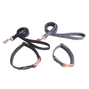 Morbido cotone collari per cani guinzagli, fibbia in metallo oro rosa - Product Image 1
