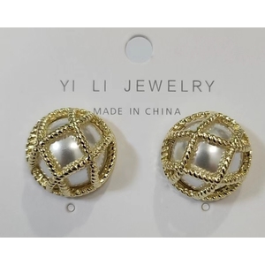 Venta al por mayor estilo mexicano Boho Chic pendientes de plata con cuentas de ciruela perla joyería de latón de moda para mujeres regalo de boda a granel para ella - Product Image 1