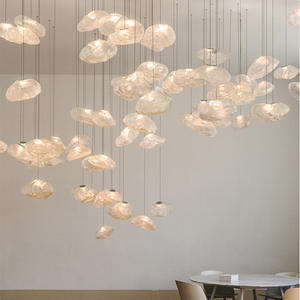 Nordic Minimalist Glass Art Cloud Chandelier Creative Personalized LED <b>Pendant</b> Light Adjustable Height 3-Year Warranty <b>for</b> Home - Product Image 1