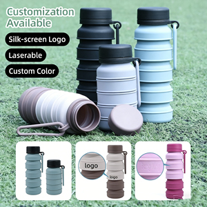 Gourde de voyage en silicone color-block extensible, bouteille de sport portable d'extérieur, résistante aux chocs et à la chaleur - Product Image 3