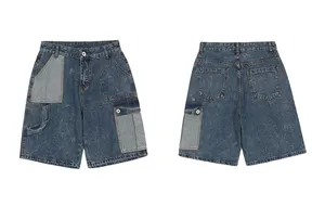 Men's Washed Denim Shorts Relaxed Fit Stretch Jean Shorts Cargo Shorts Rugged Boardshorts Wear