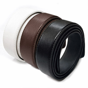 Sangle de ceinture en cuir de vachette plat d'origine coréenne 33 mm x 130 cm sans boucle pour boucle automatique à cliquet sur mesure - Product Image 4