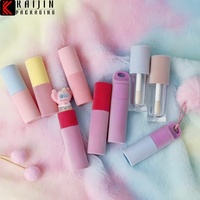 Tubes d'échantillons de gloss à lèvres floqués en vrac - Emballage cosmétique en plastique multicolore vide avec bouchon à vis pour produits pour les lèvres