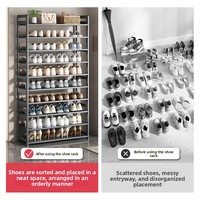 Étagère à chaussures multi-niveaux grande capacité ; Présentoir d'extension ultra-grande taille pour porche domestique ; Simple et durable.