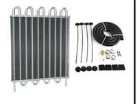 Accessoires de modification automobile argentés à 2 rangées : Condenseur de type tuyau pour climatisation, Refroidisseur/radiateur d'huile de type tube