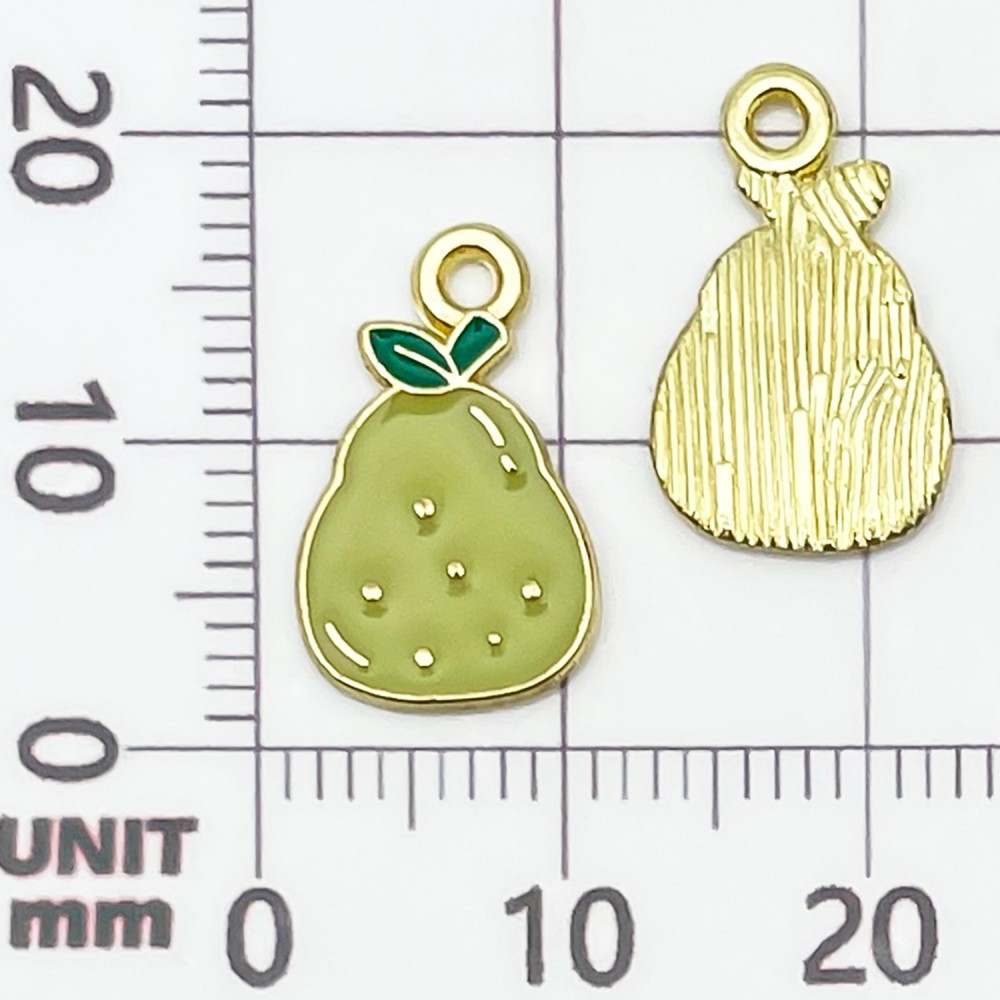 Une poire verte dégoulinante d'huile (16*10*1mm) - 0,5g - 24400
