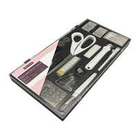 Kit de Couture DIY de 134 Pièces, Ensemble d'Outils avec Mini Ciseaux, Organisateur, Ciseaux à Main, pour Travaux d'Aiguille, Tricot, Tissage, Voyage, Trousse en Tissu de Coton