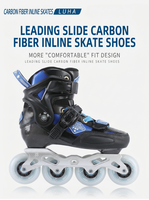 Patins à roulettes de vitesse professionnels pour l'extérieur, fabriqués en usine, avec cadre en fibre de carbone et roues en PU, pour le freestyle et le slalom.