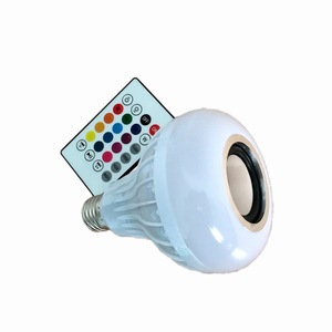 Altavoz de bombilla LED RGB Smart Music E27 12W inalámbrico para Control remoto <span class=keywords><strong>Bluetooth</strong></span> B22 Base WiFi conectividad AC cuerpo de lámpara de plástico - Product Image 1