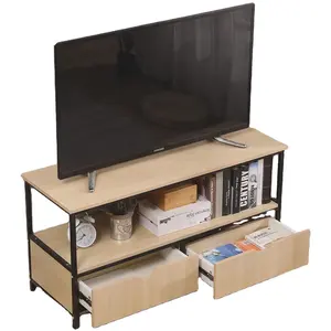 Hochwertige Holz MDF TV-Schrank Wohnzimmer TV-Ständer Möbel mit 2 Schubladen