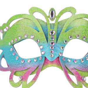 Pegatinas de ojos de mariposa con degradado de arcoíris y diamantes de imitación AB, ideales para diversos eventos de disfraces. - Product Image 5