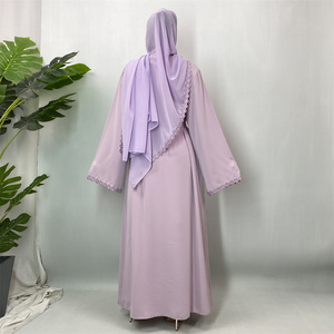 Abaya de Verano con Encaje y Hijab de Chifón a Juego, Conjunto de 2 Piezas, Vestido Modesto para Mujeres Musulmanas, Estilo Dubái, Nida Abaya 14820 # - Product Image 5