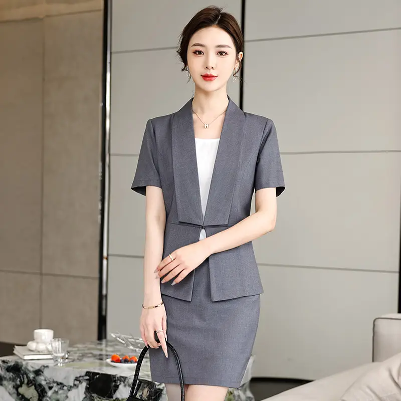 Spring and Summer Suit Short Sleeve Short Skirt Work Clothes Temperament Professional Suit for women