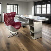Fauteuil œuf en cuir véritable fait main avec pieds en métal et rembourrage en mousse, design industriel doré pour la maison, le bureau, le salon, le bar