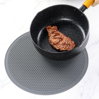 Napperon rond en nid d'abeille en silicone résistant à la chaleur pour table de cuisine tapis de séchage anti-chaud pour usage domestique