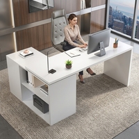 Fábrica de Muebles Personalizados Toptrue, Escritorio de Computadora en Forma de L con Acabado Blanco, con Estantería, Cajones y Almacenamiento, Venta al Por Mayor