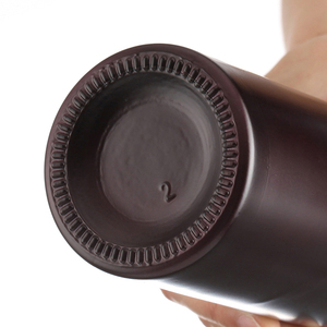 Bouteille de vin en verre givré noir, bouteille vide haut de gamme pour whisky et <span class=keywords><strong>vodka</strong></span>, logo personnalisable, bouteille de vin rouge élancée - Product Image 4