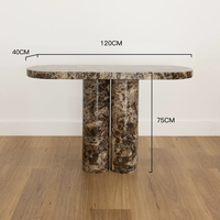 Meubles KUMUSI Table console haute moderne en marbre brun Dark_Emperado Pierre naturelle pour salon