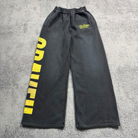 High Quality Custom Manufactured Men's Casual Cargo Pants 100% Cotton Stacked Sports Jogger Flat Front Screen Printing Design