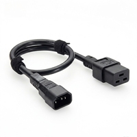 Câble d'alimentation HENG-WELL IEC C14 vers C19, 16 14AWG 15A/250V, isolé en PVC, pour PDU, PSU, UPS, armoire rack, serveurs