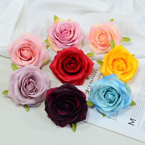 Têtes de roses artificielles Dongchen Crafts, 9 cm, fleurs en soie pour décorations de mariage et décoration intérieure - Product Image 1